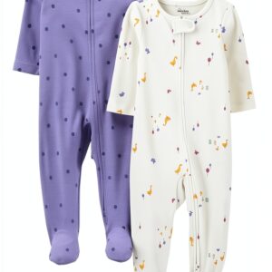 Carters Baby Girls Cotton Sleep Play Outfits 2 Pack-0