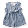 Toddler Girl Denim Jumpsuit Cotton Blend Short Sleeve Romper-5
