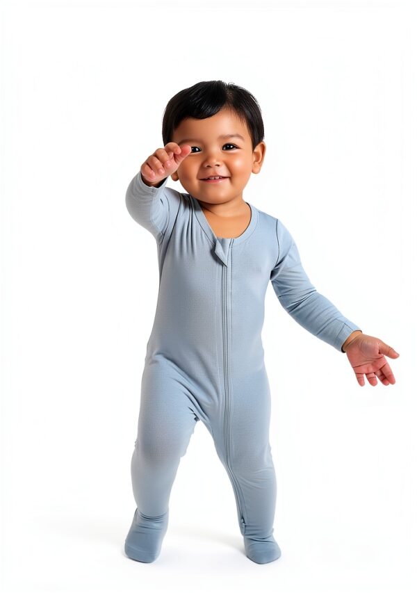 Bab Gender Neutral Baby Pajamas Dual Zipper Stretchable-3