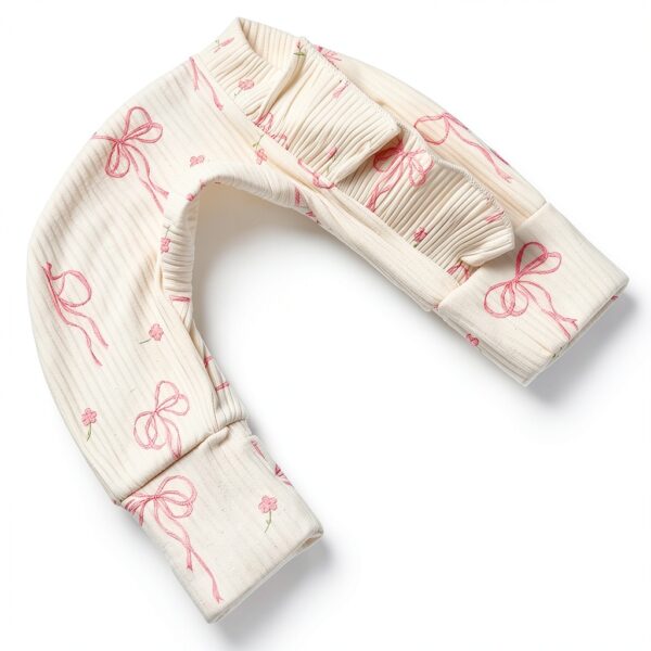 Sweet Bow Baby Girl Romper Cotton Ribbed Knit Newborn Outfit-6