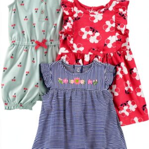 Carters Baby Girls Romper Set Soft Fabric Fun Prints-0