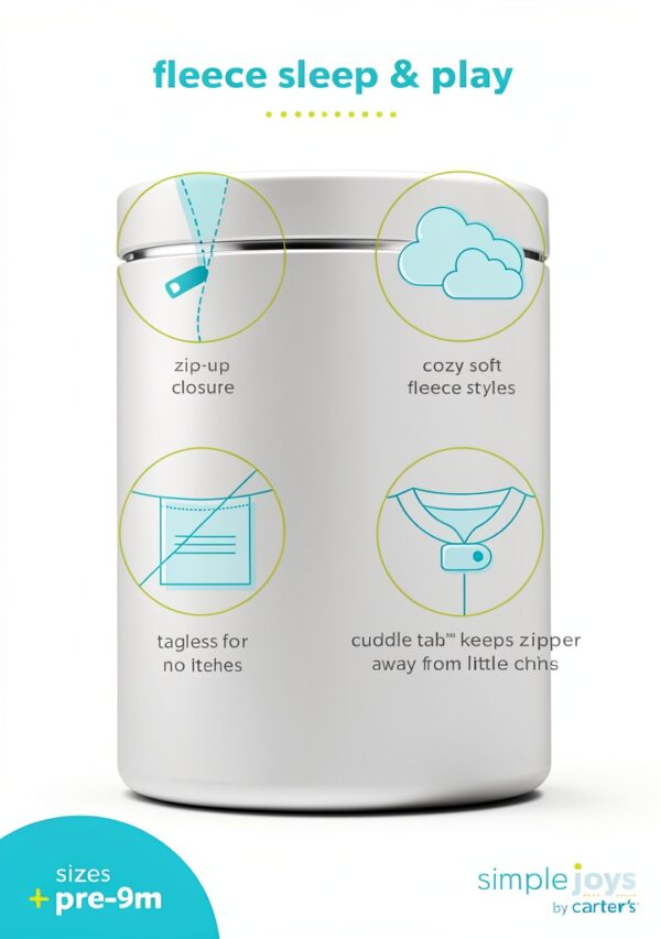 Carters Fleece Sleep and Play Suits Baby Girls 2-Pack-4