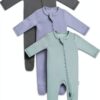 Bab Gender Neutral Baby Pajamas Dual Zipper Stretchable-0