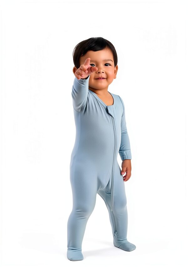 Bab Gender Neutral Baby Pajamas Dual Zipper Stretchable-5