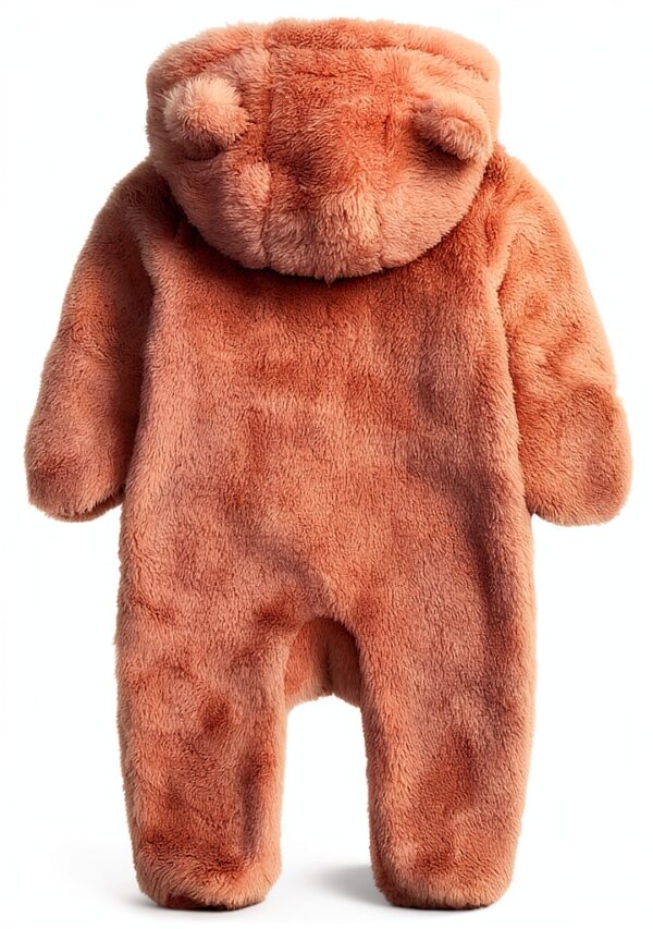 Baby Girls Fleece Romper Jumpsuit with Bear Ears Cozy Winter-1