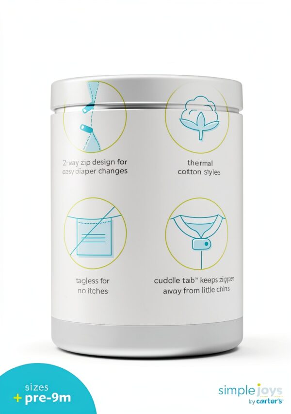 Carters Baby Girls 2-Pack Footies Easy Zipper Thermal-4