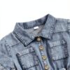 Toddler Girl Denim Jumpsuit Cotton Blend Short Sleeve Romper-4
