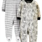 Carters Baby Footie Pajamas Fleece Zipper Unisex-0