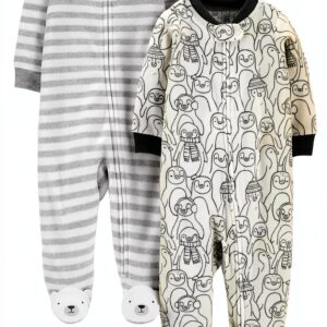Carters Baby Footie Pajamas Fleece Zipper Unisex-0