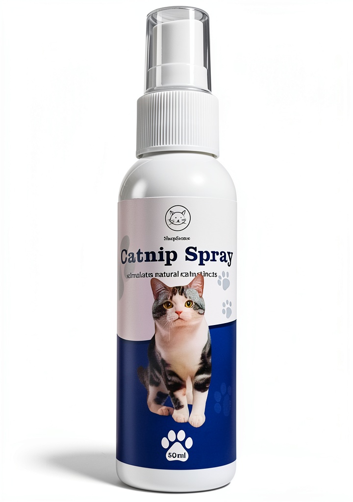 Applying ShopSense Catnip Spray to a cat toy