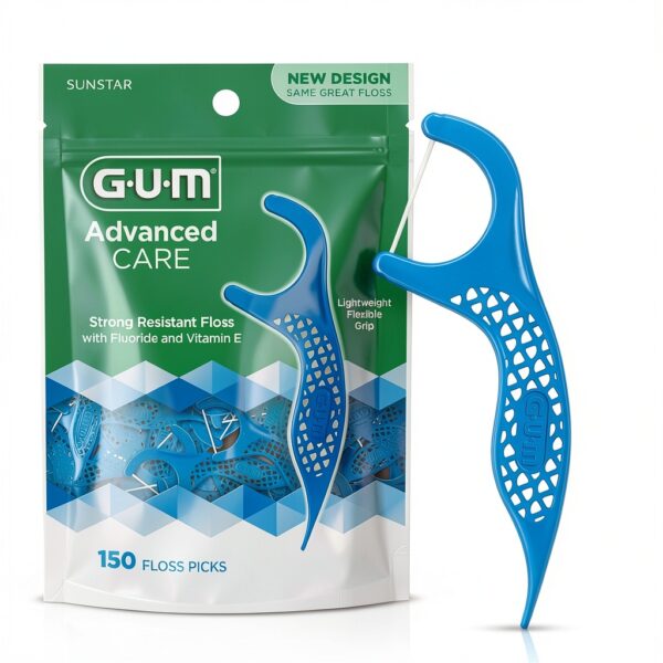 GUM Dental Floss Picks Advanced Care 888RQ15 Mint Compact Cleaner-0