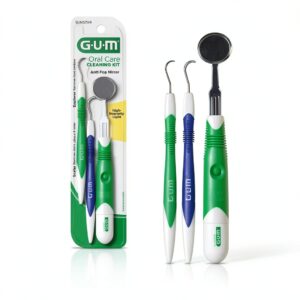 GUM Dental Cleaning Kit Professional Stainless Steel Tools with-0