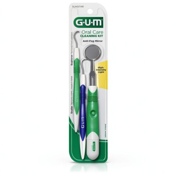 GUM Dental Cleaning Kit Professional Stainless Steel Tools with-4