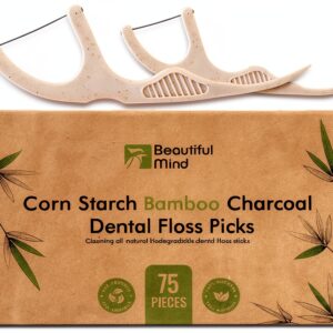 EcoBamboo Charcoal Dental Floss Picks 75 Count Travel Pack-0
