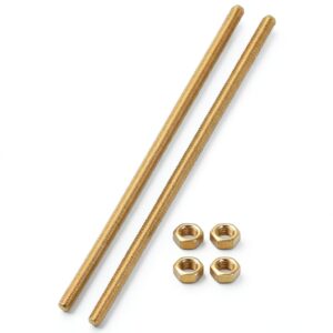 Brass Fully Threaded Rod M4x0.7mm 120mm 2pcs with Hex Nuts by uxcell-0