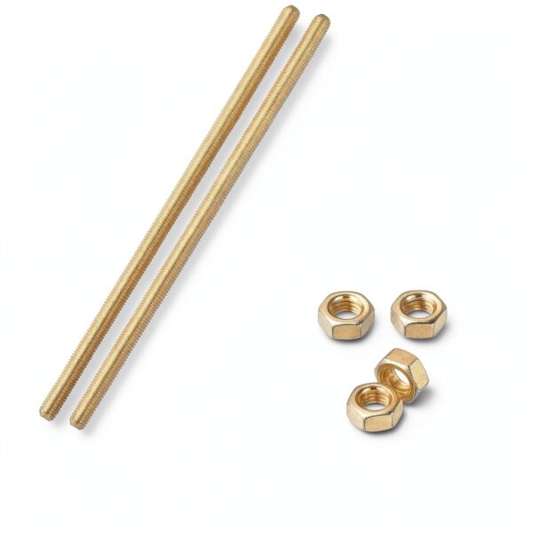 Brass Fully Threaded Rod M4x0.7mm 120mm 2pcs with Hex Nuts by uxcell-2