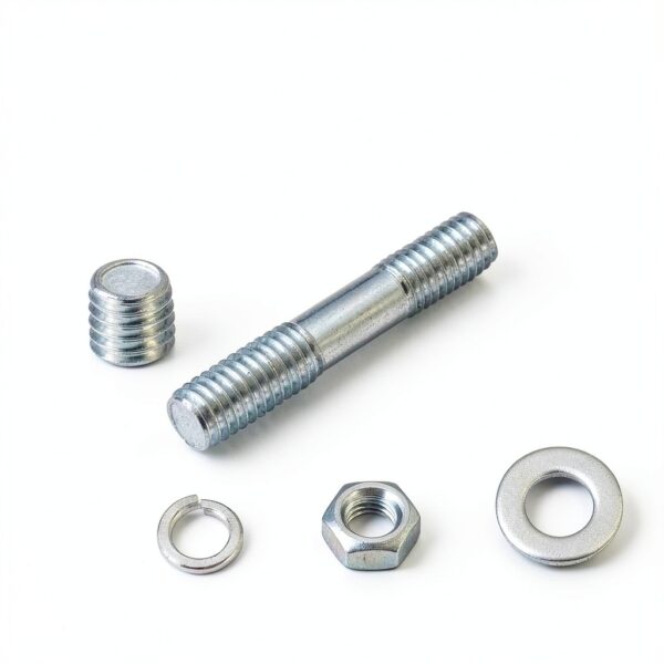 MECCANIXITY M5x30mm Ended Stud Screws 304 Stainless Steel with Nuts-1
