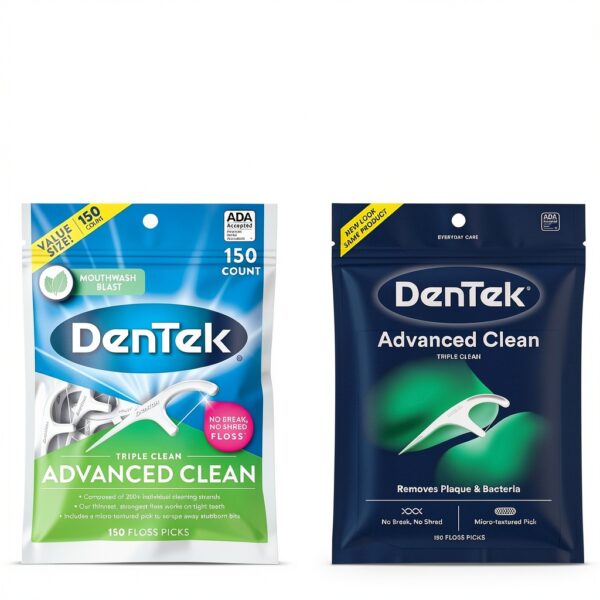 DenTek Triple Clean Floss Picks Mint No Break No Shred 150 Count-1