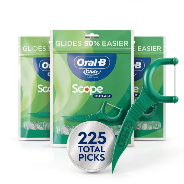 Oral-B Glide Mint Dental Floss Picks Long Lasting Scope Flavor 3 Pack-0