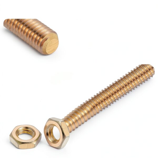 Brass Fully Threaded Rod M4x0.7mm 120mm 2pcs with Hex Nuts by uxcell-3